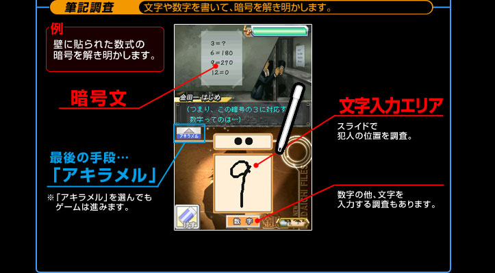 筆記調査　文字や数字を書いて、暗号を解き明かします。